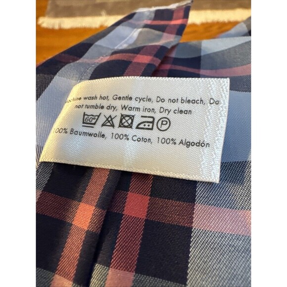 Eton Shirt Mens 44 17.5 Multi Cont Fit Cambridge Signature Twill Button Up Adult - Picture 5 of 10